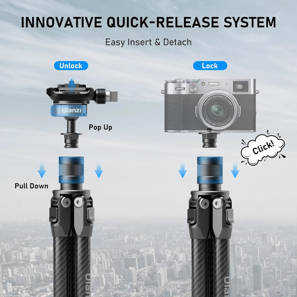 Ulanzi TT35 Carbon Fiber Tripod 5-in-1 with Quick Release Ball Head