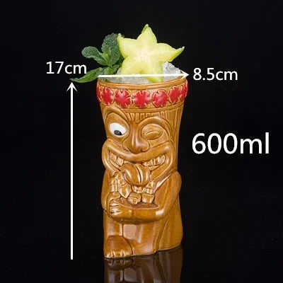 Colorful 450ml Hawaii Tiki Mug - Perfect for Cocktails & Beverages