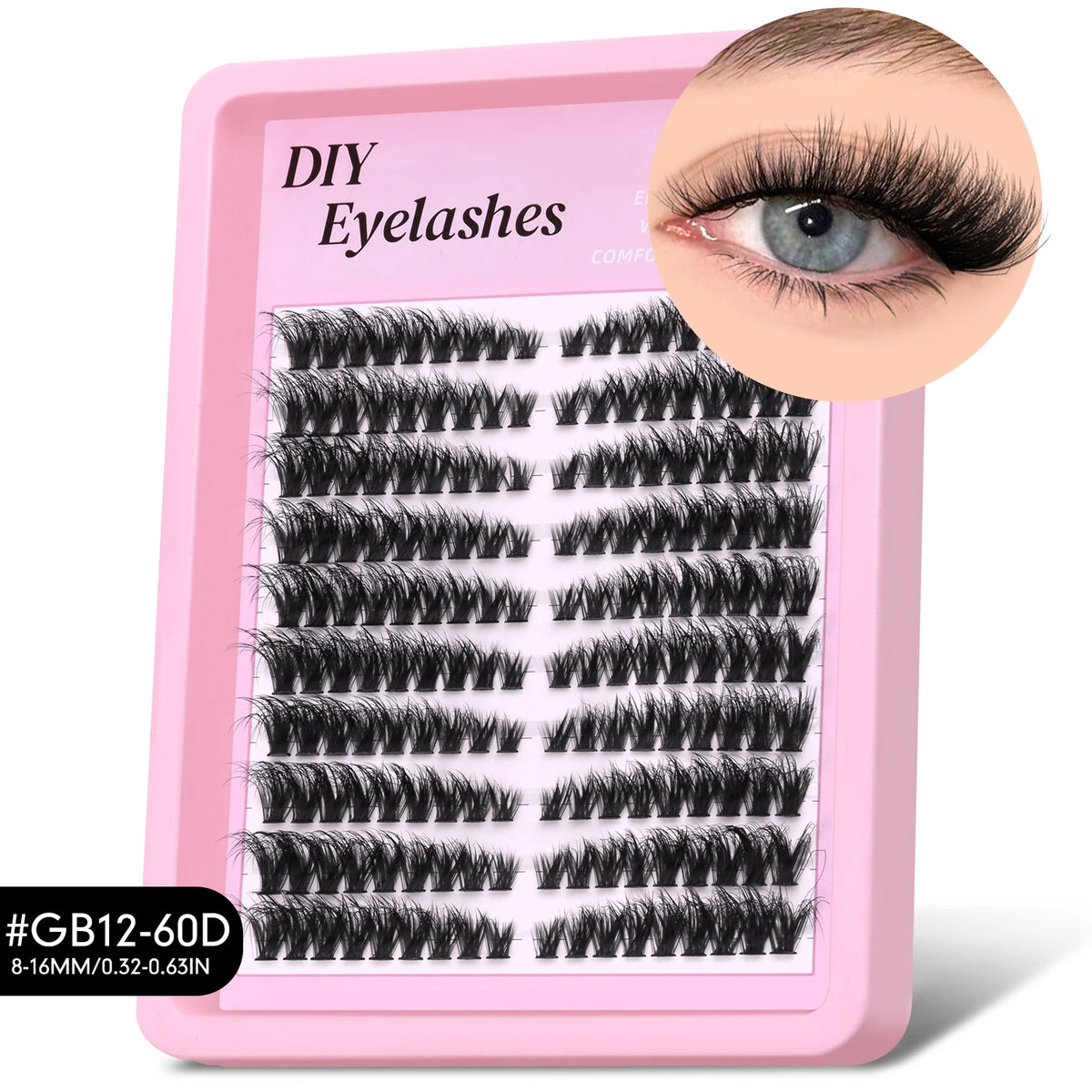 GROINNEYA 510pcs D Curl Fluffy Lashes – 6 Styles, 8-16mm Wispy Extensions