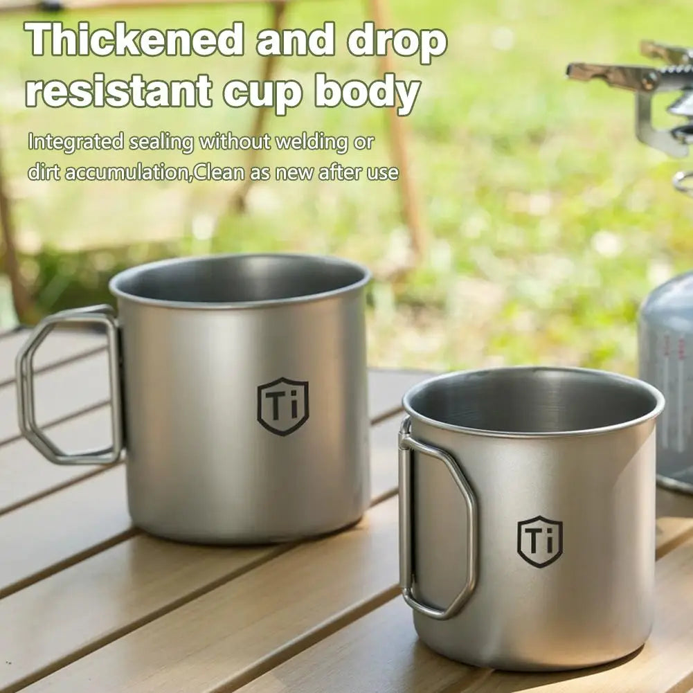 Ultralight Titanium Mug with Lid - Perfect for Camping & Outdoor Use