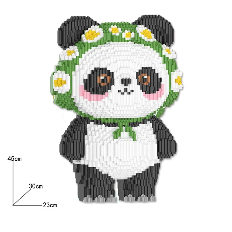Cowboy Camouflage Panda Building Blocks - Fun 3D Puzzle Toy