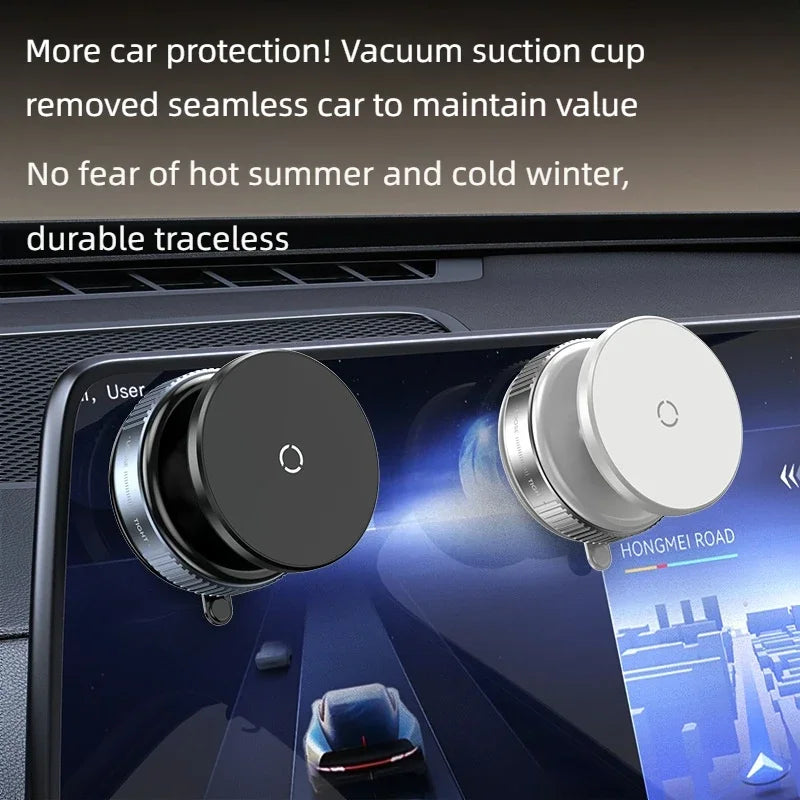 Magnetic Vacuum Phone Stand | 360° Rotatable Car Mount for Smartphones