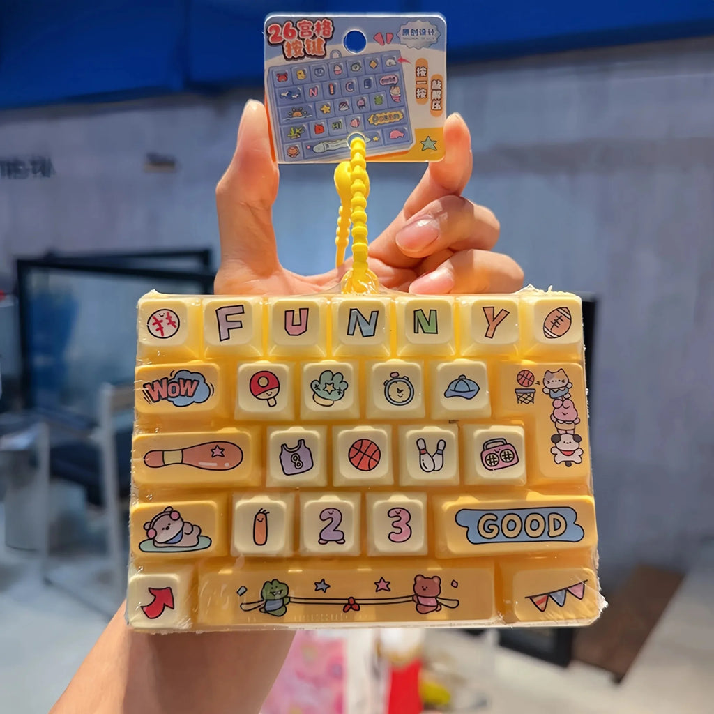 Cute 26-Key Stress Relief Fidget Toy - Durable & Portable Décor
