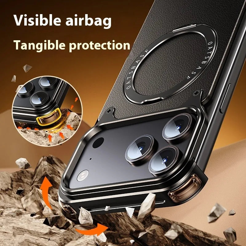 EARY Leather Case for iPhone 17 Pro Max - Magnetic Stand & Shockproof