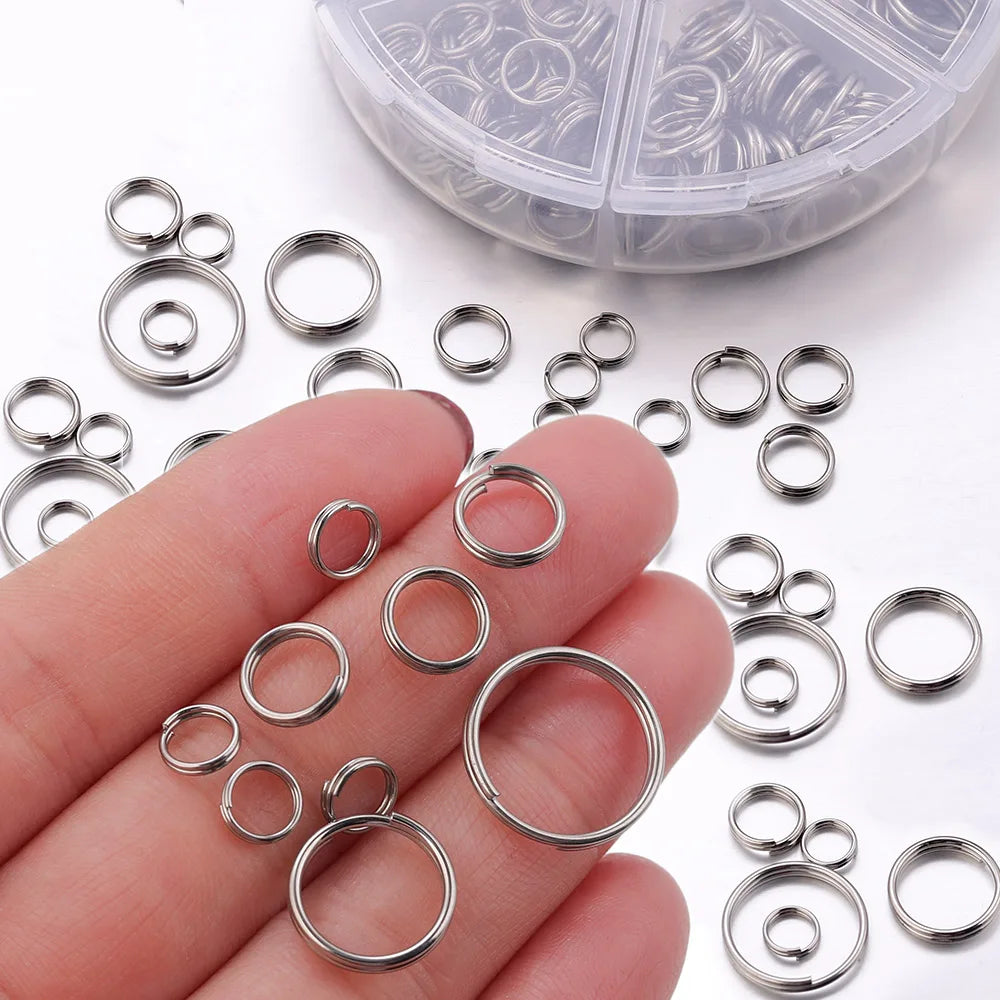 Stainless Steel Double Keychain Connector for DIY Jewelry Projects
