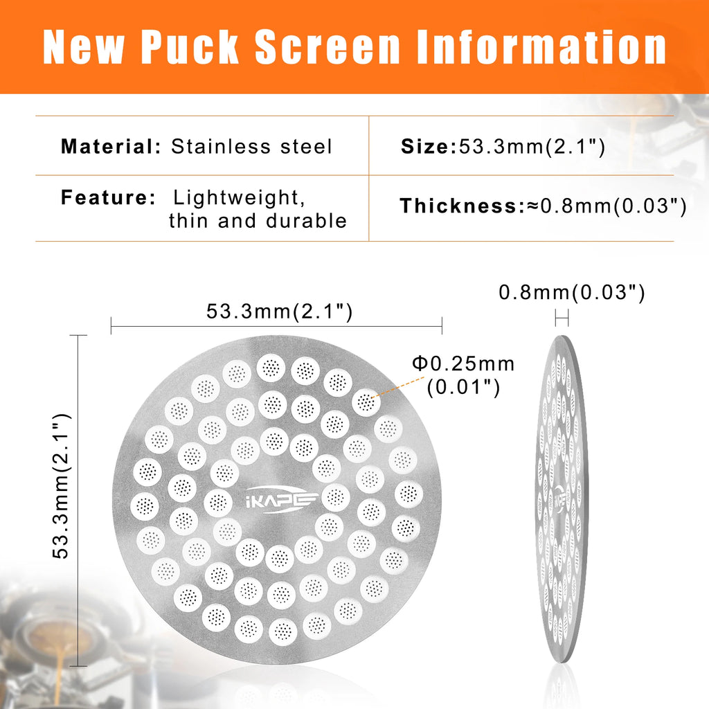 IKAPE Coffee Puck Screen V2 - Ultra-Thin 304 Stainless Steel Filter