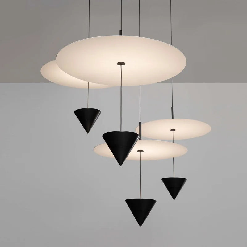 Modern Adjustable Black LED Pendant Light for Living and Dining Spaces