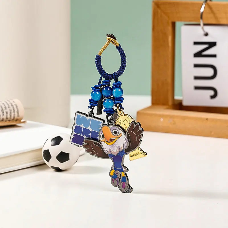 FIFA 2026 World Cup Mascot & Trophy Keychain Charm for Fans