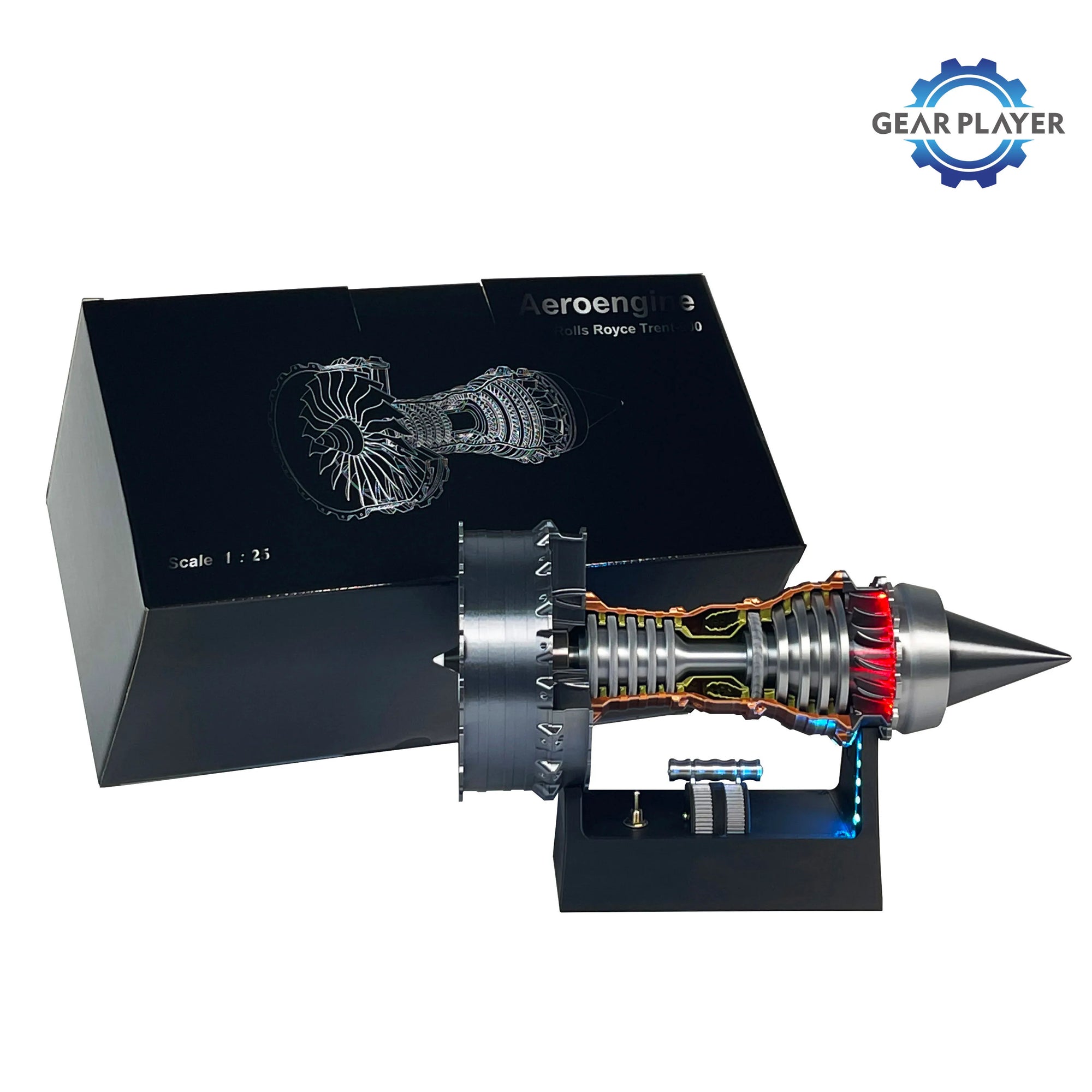 TR-900 Turbofan Engine Model Kit - DIY Aviation Toy with LED Lights