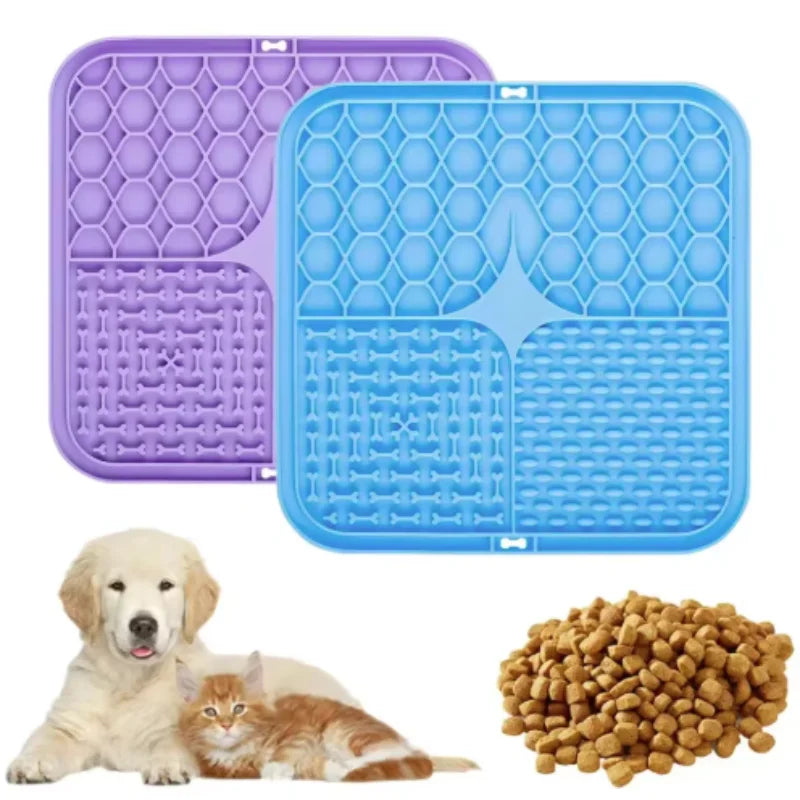 Silicone Pet Lick Mat - Slow Feeder & Bath Distraction for Dogs