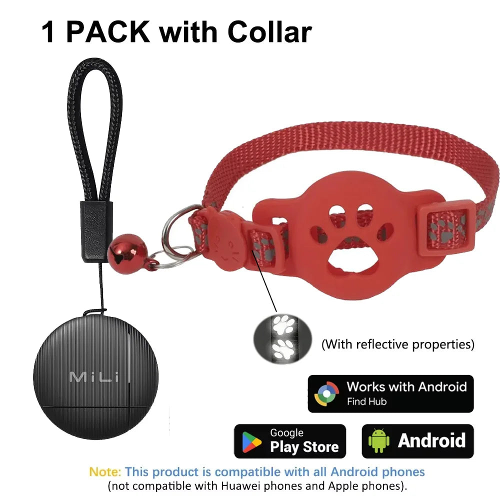 MiLi Pet Tracker Tag with Adjustable Cat Collar | GPS Locator