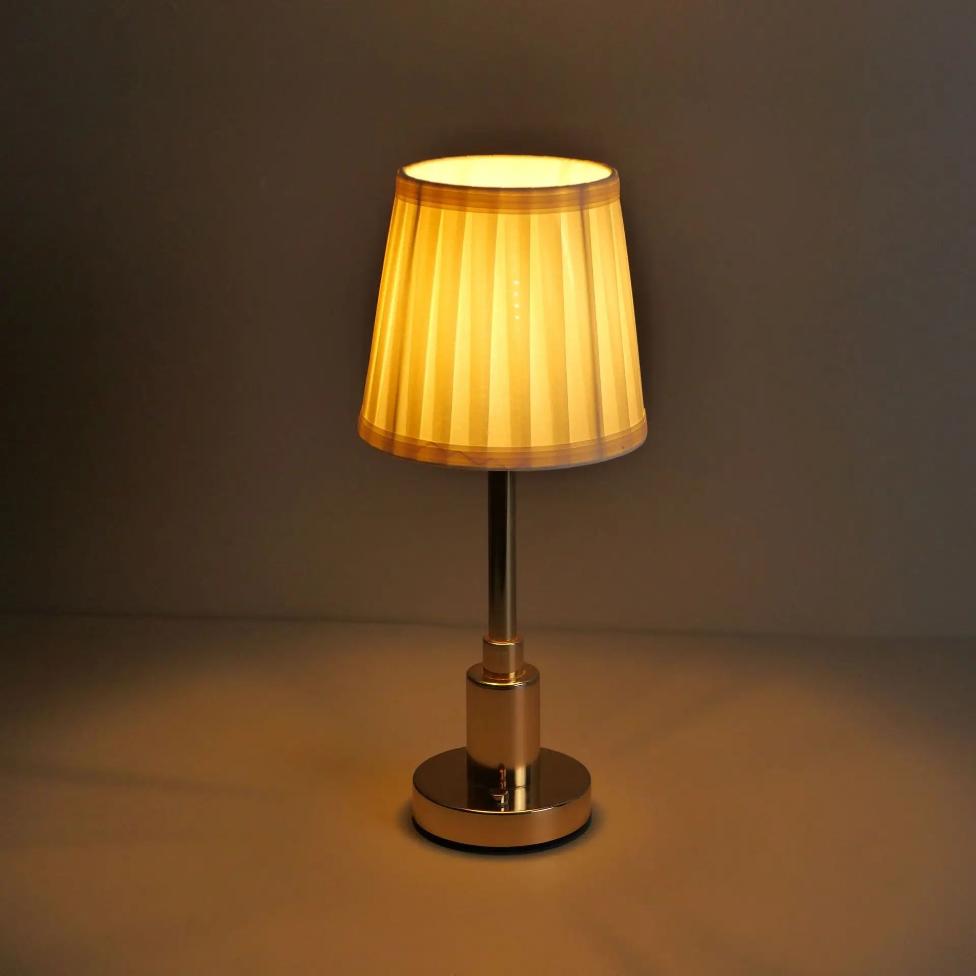 Nordic Rechargeable LED Table Lamp - Elegant Gold Fabric Design