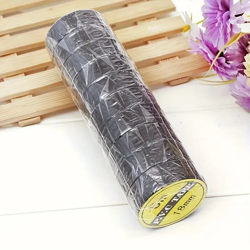 High-Temp Black Rubber Electrical Tape - Durable Insulating Adhesive, 10 Pack