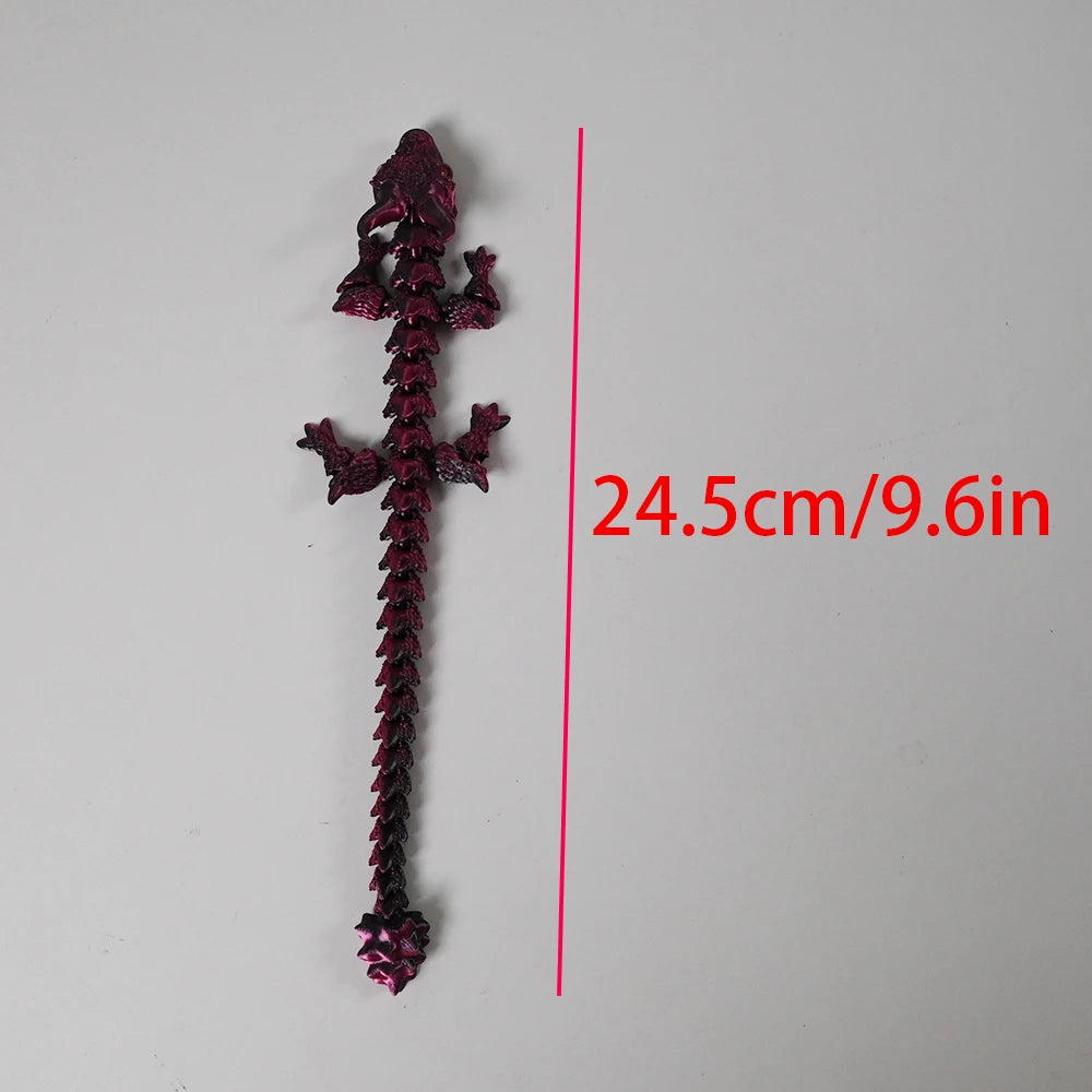3D Printed Double-Horned Dragon Figurine - Unique Car & Home Decor