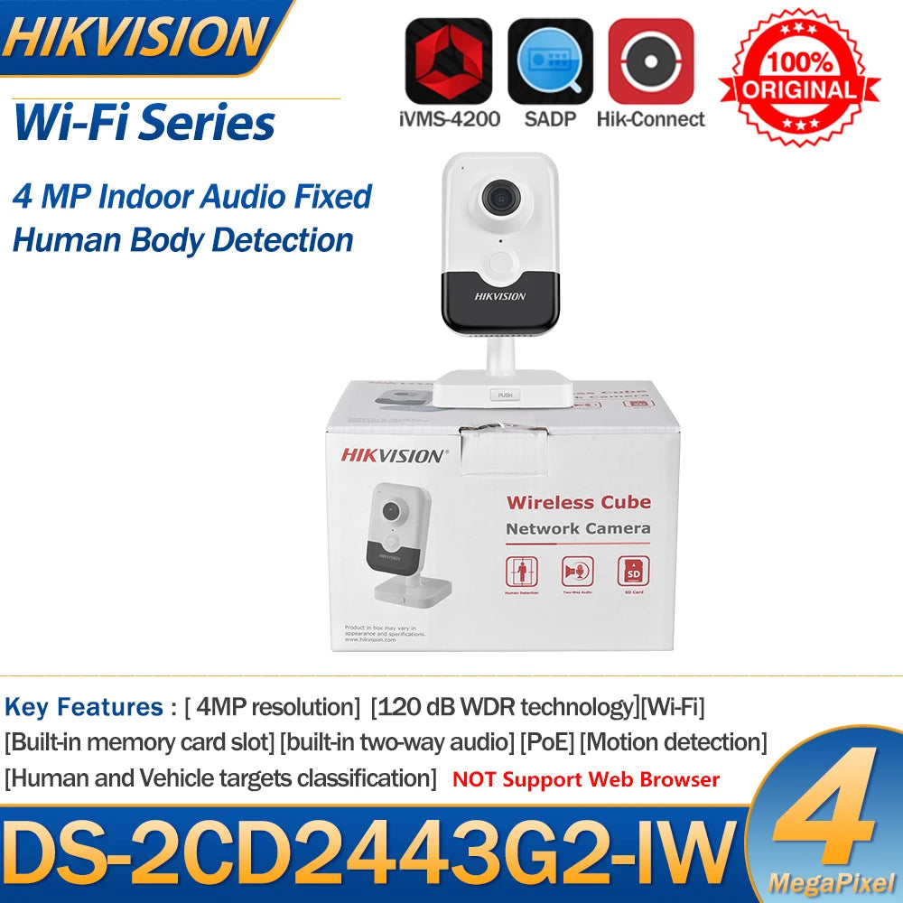 Hikvision 4MP Wi-Fi Indoor Camera with Human Detection & Two-Way Audio