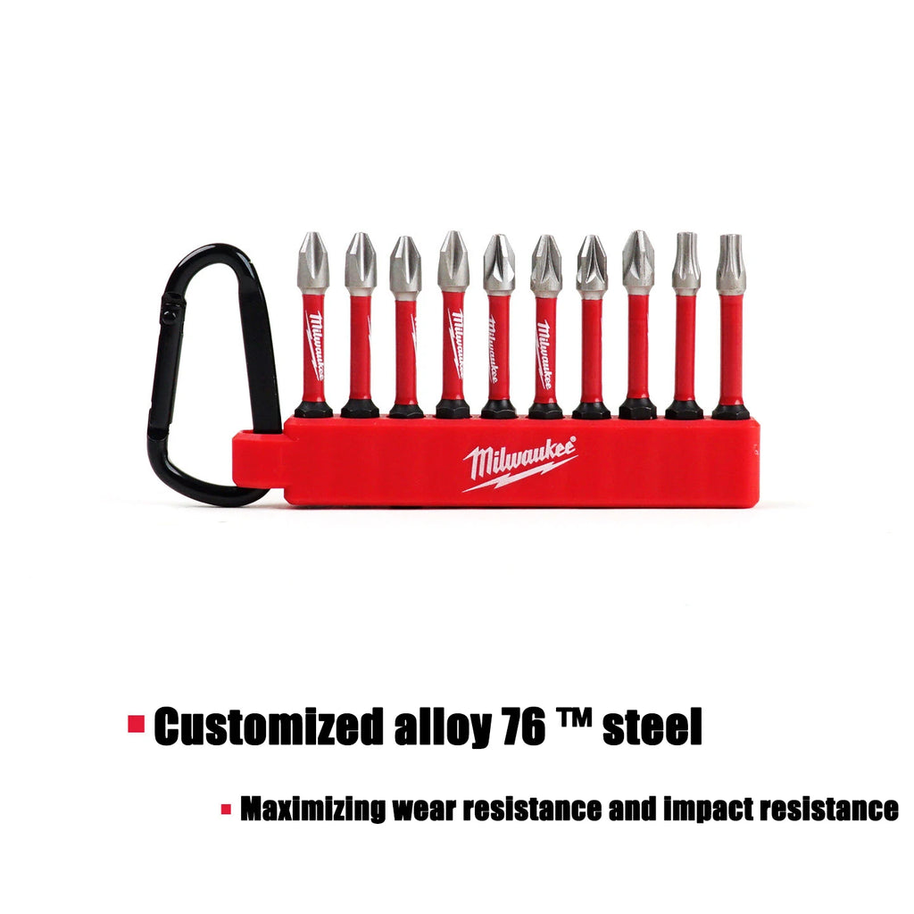 Milwaukee 10-Piece Shockwave Screwdriver Bit Set - Durable & Reliable