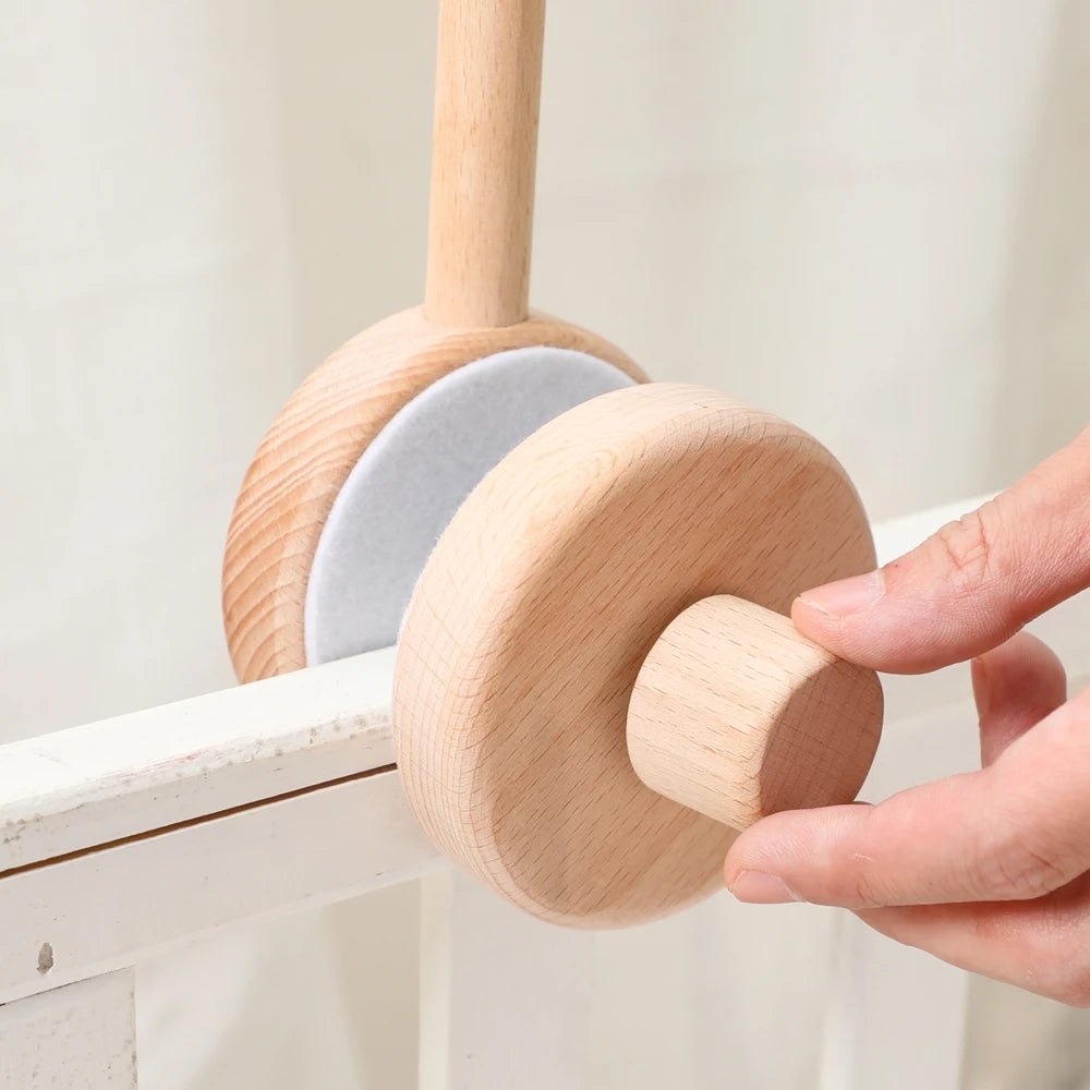 Wooden Crib Mobile Bracket for Babies - 0-12 Months Rattles Holder