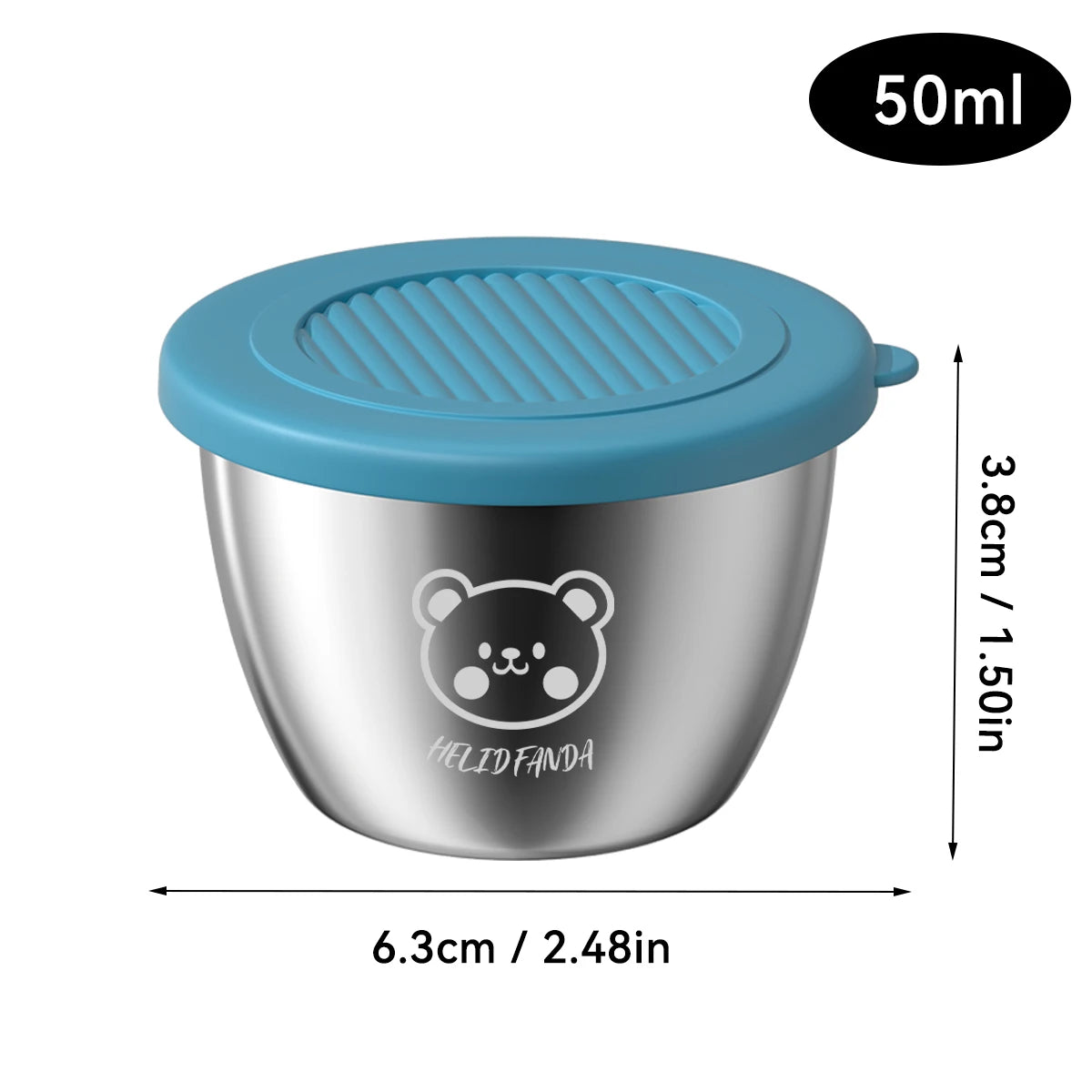 50ML Stainless Steel Sauce Cup with Lid - Portable Food Storage