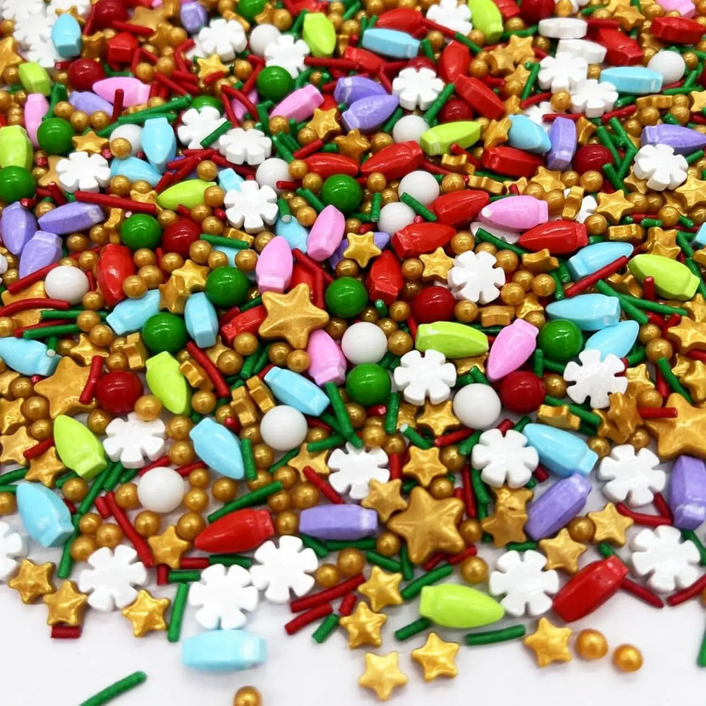 Festive Christmas Sprinkles Mix - Santa & Tree Jimmies for Baking