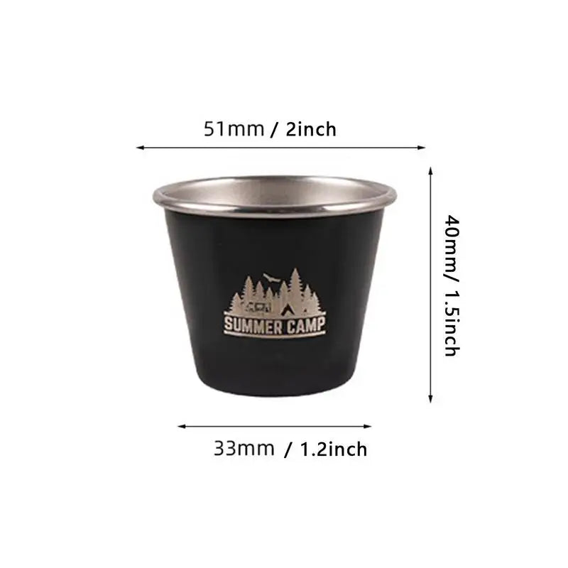 4PCS Portable Stainless Steel Outdoor Cups Set for Hiking & Camping