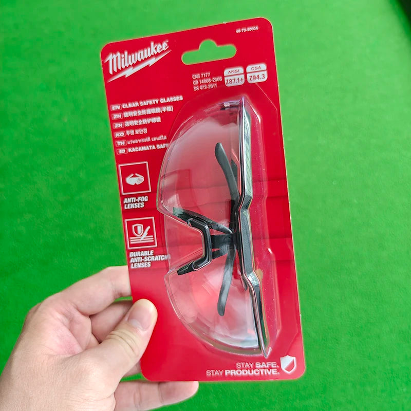 Milwaukee Anti-Fog Safety Glasses - Scratch-Resistant, Flexible Fit