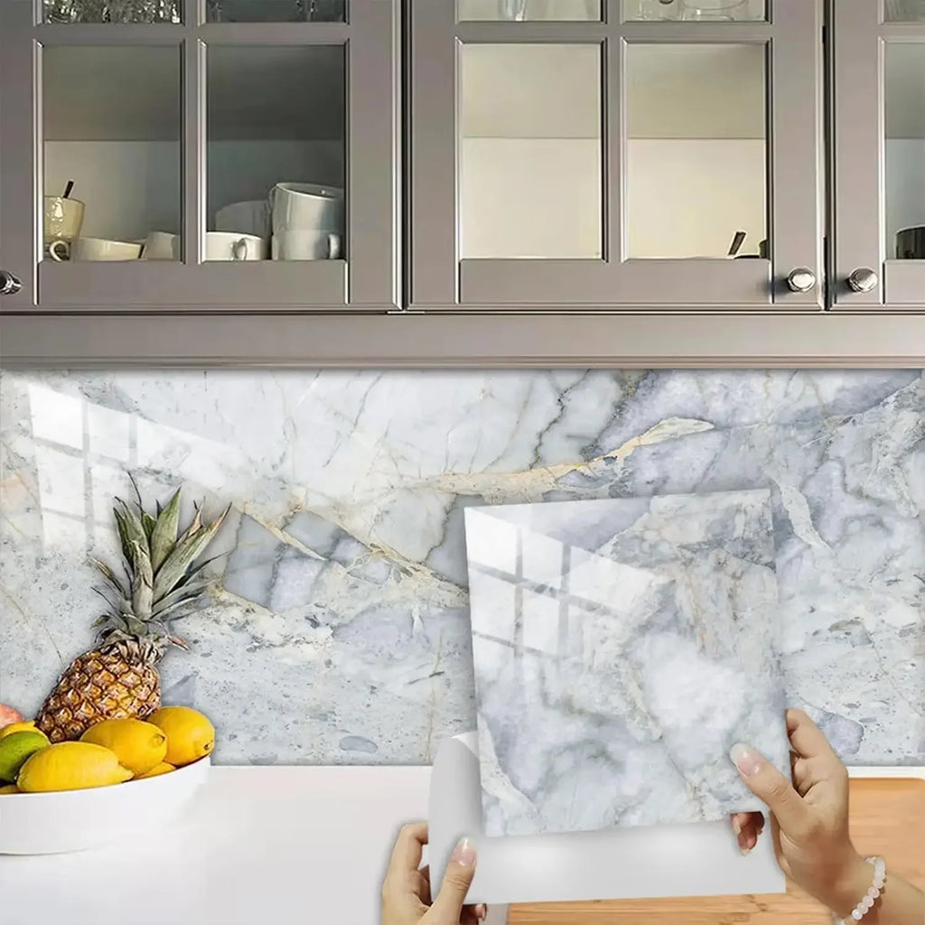 Waterproof Thickened Self-Adhesive Marble Tile Floor Stickers - 10/30/50PCS