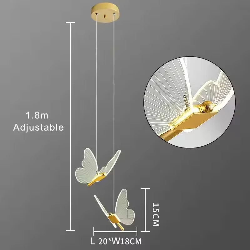 Luxury Modern Acrylic Butterfly Spiral Chandelier - Elegant Home Lighting