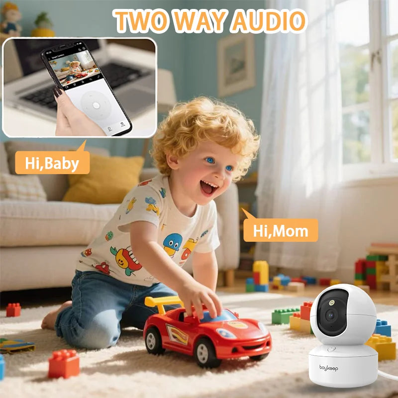 BoyKeep 2K Smart WiFi Security Camera with 360° PTZ & Night Vision