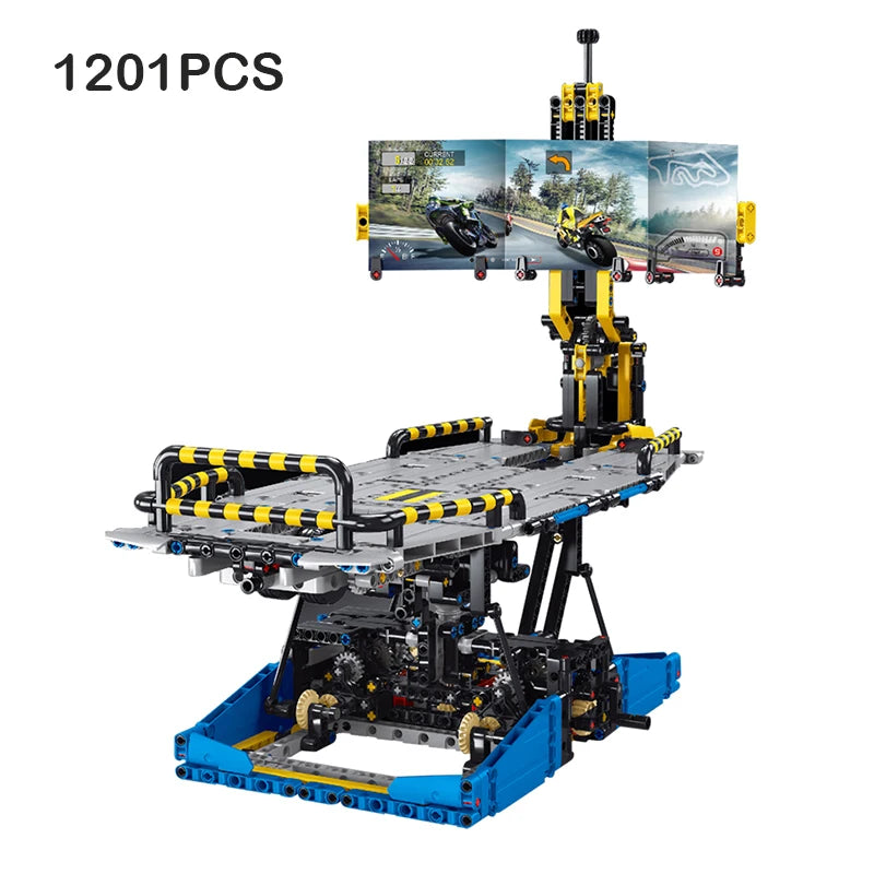Motorcycle Test Bench Building Blocks - Fun Engineering Toy for Kids
