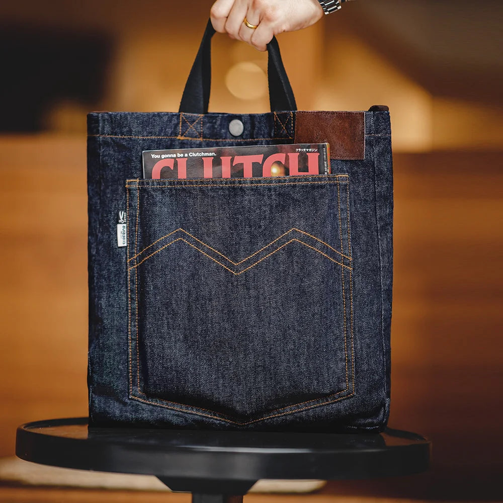 Maden Retro Denim Tote Bag: Stylish Crossbody Versatility