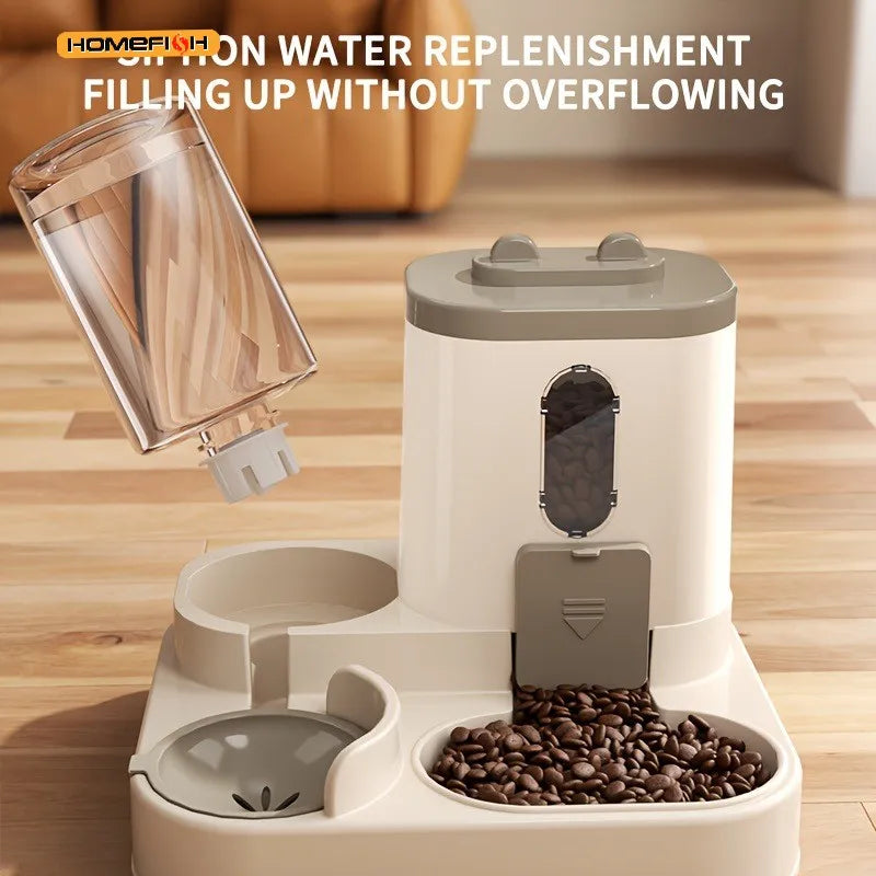 Automatic 2-in-1 Cat Feeder & Water Dispenser - Space-Saving Solution