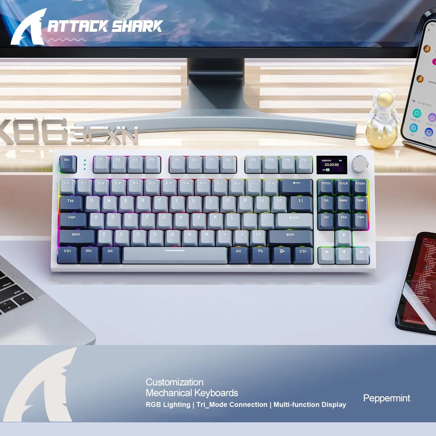 Attack Shark K86 RGB Wireless Keyboard - Hot Swap, Tri-Mode, RGB Lighting