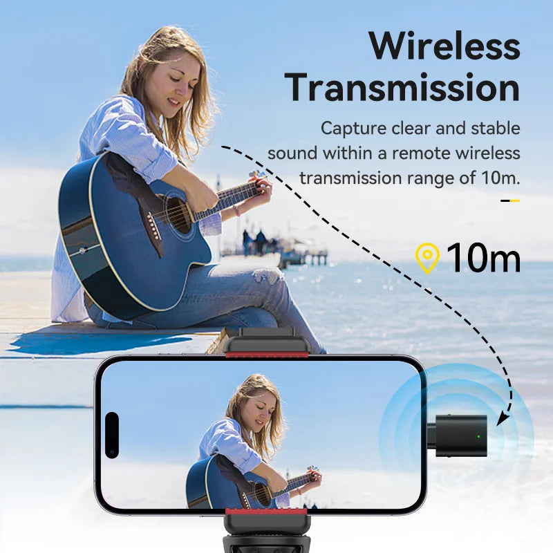 Ulanzi WM-10 Wireless Clip-on Microphone for Smartphones - Noise Reduction