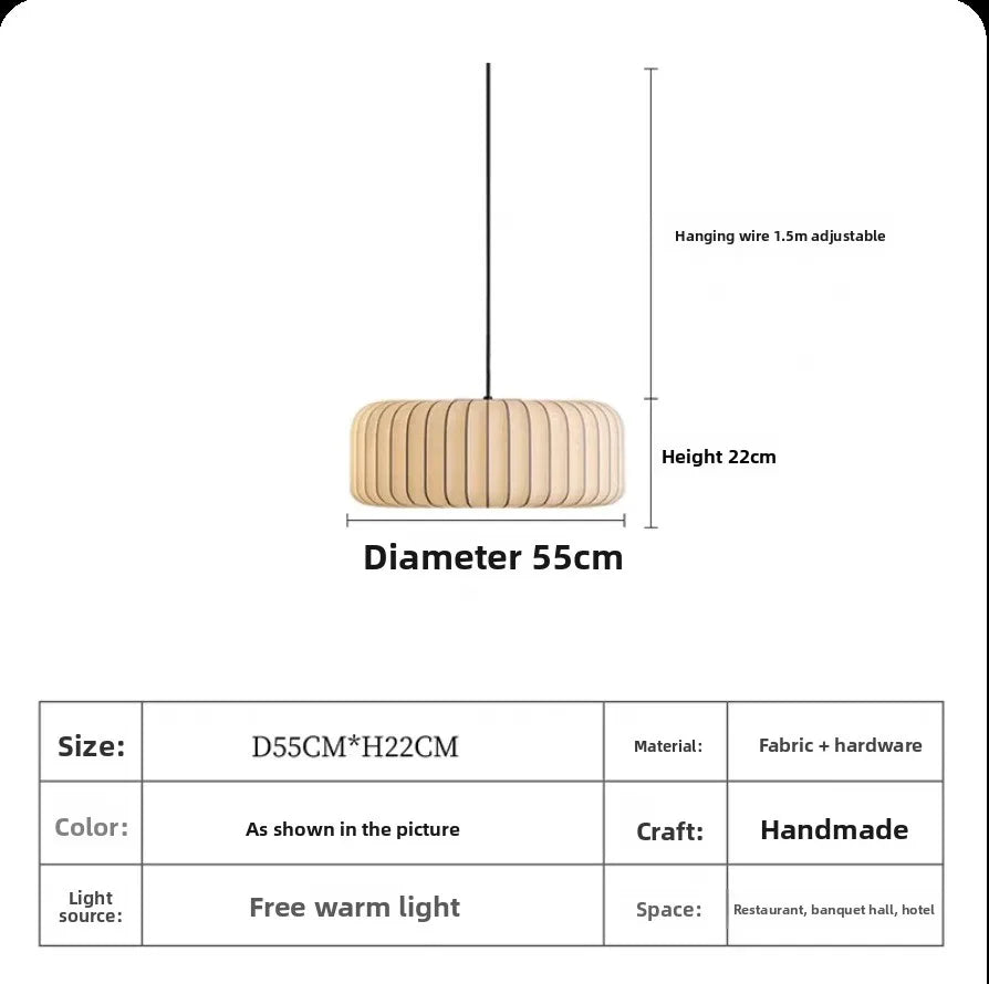 Modern Japanese Wabi Sabi Chandelier - Elegant LED Pendant Light