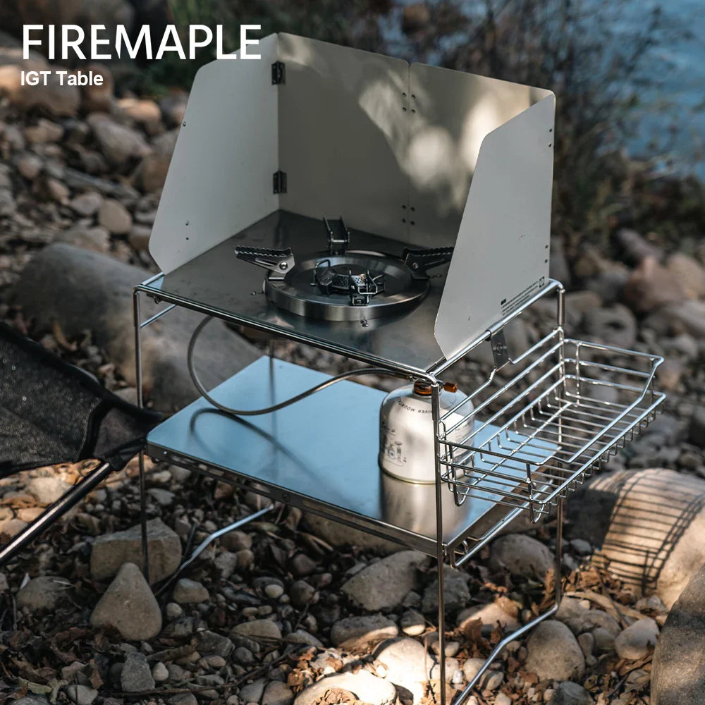 FireMaple Portable Stainless Steel Camping Table for Outdoor Use