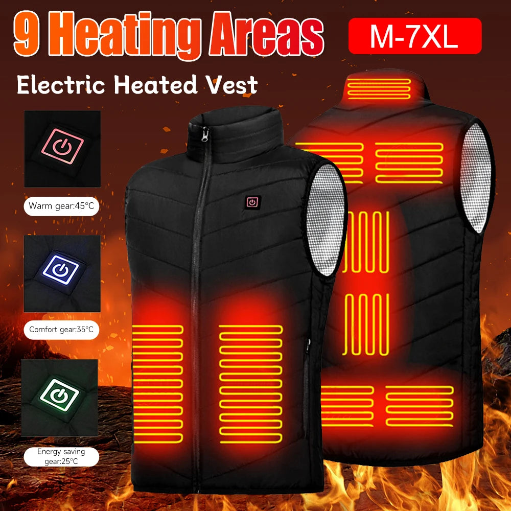 Sikiwind Electric Heated Vest for Men - 9 Heating Zones