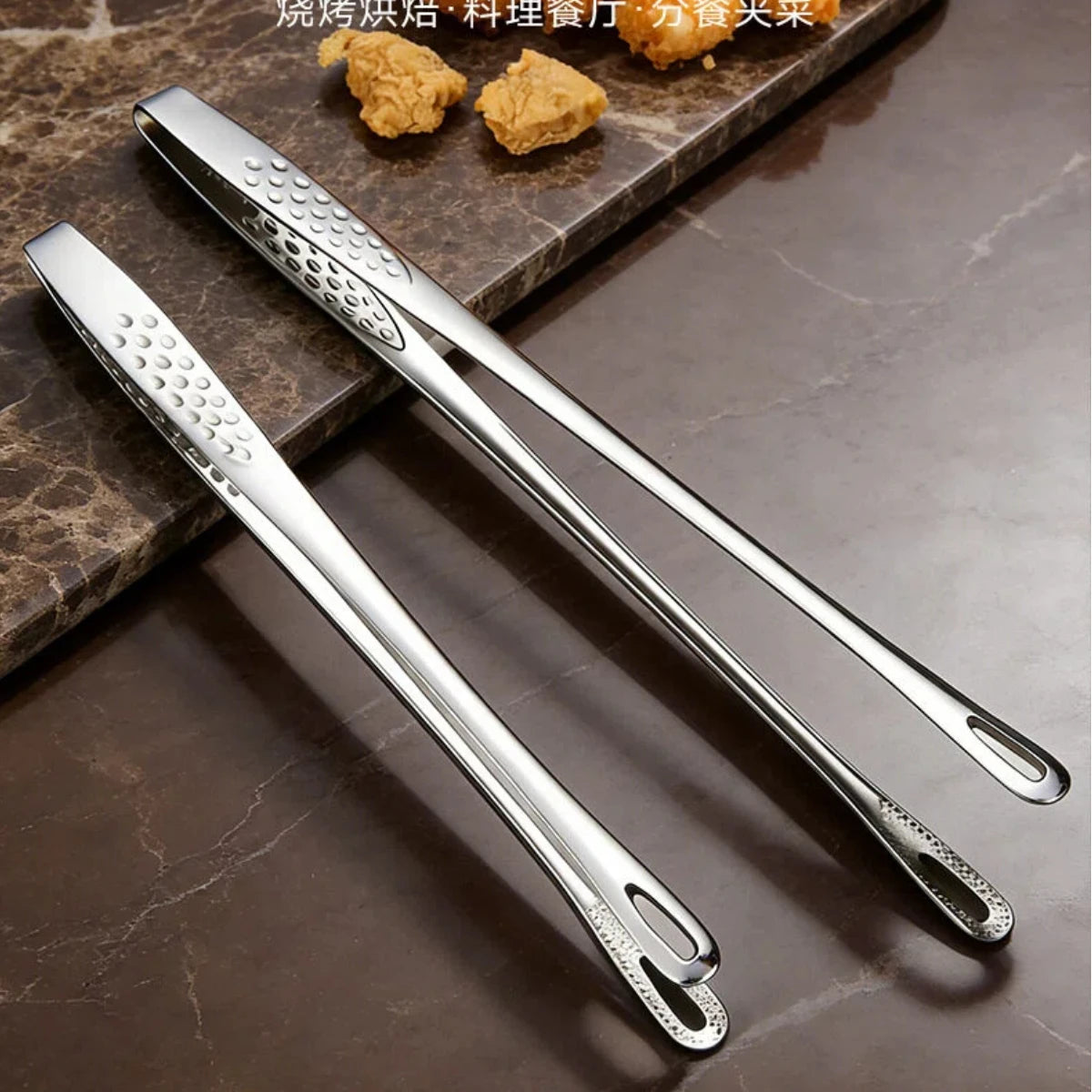 Durable Non-Slip 304 Stainless Steel BBQ Tongs - Cooking Essential