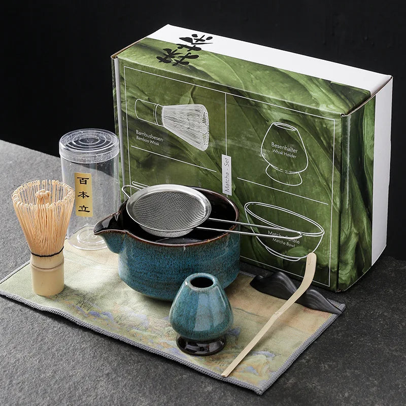 Japanese Matcha Tea Set - 7 or 4 Piece Bamboo Whisk & Bowl