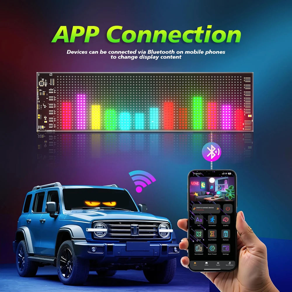 DIY Programmable LED Matrix Panel - Customizable Car Night Light