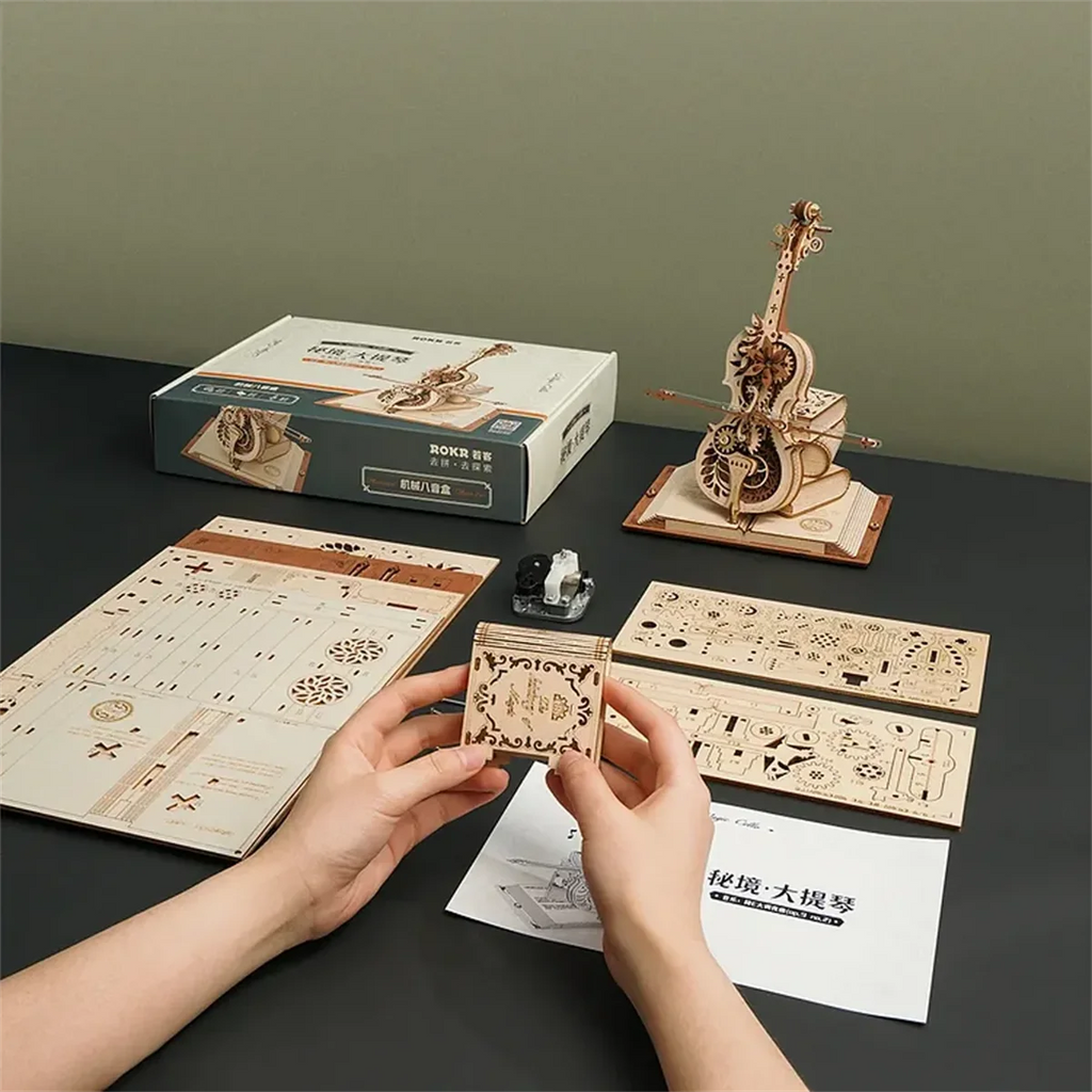 ROBOTIME 3D Wooden Mechanical Music Box - Perfect Gift for Music Lovers