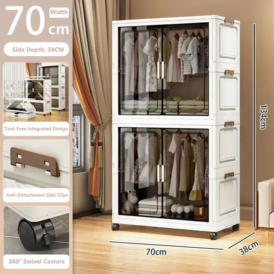 Folding Storage Cabinet - Multi-Use Organizer for Home & Kitchen