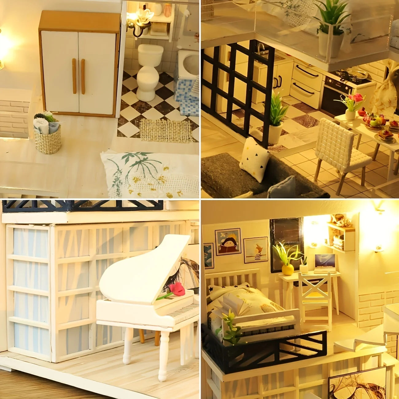 DIY 3D Wooden Dollhouse Model Kit - Creative Puzzle for Teens & Adults