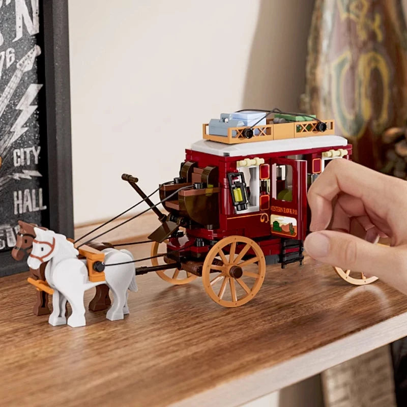 293PCS LED Western Stagecoach Building Blocks - Fun Educational Toy