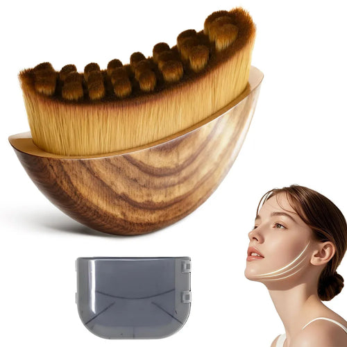 1 PCS Lymphatic Contour Face Brush with Storage Box Lymphatic Drainage Brush for Face Chin & Neck