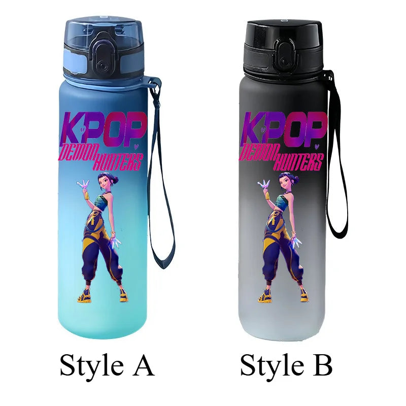 650ml Gradient Frosted Sports Water Bottle with Leak-Proof Lid