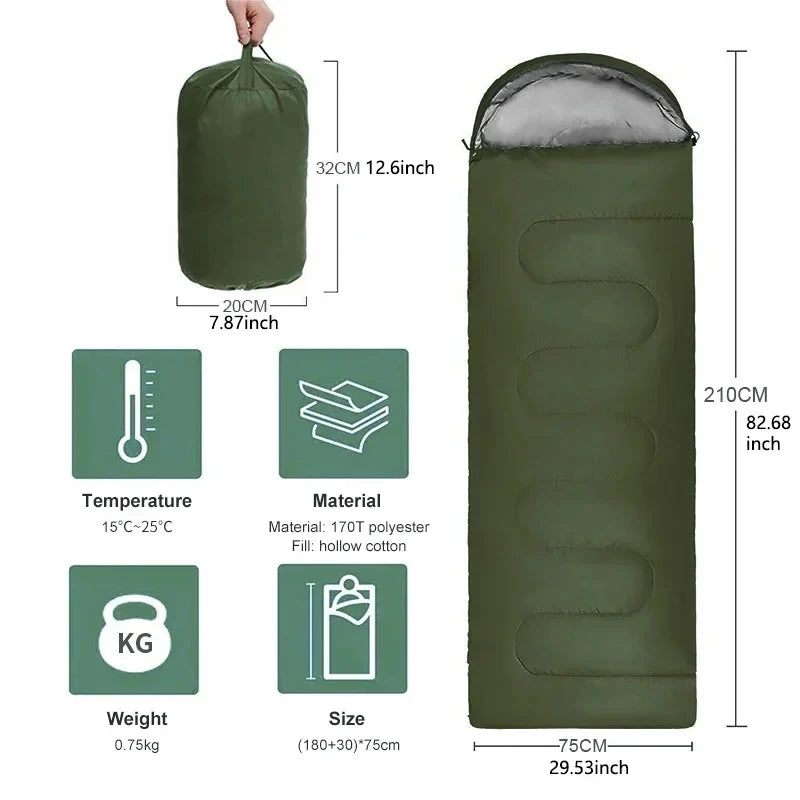 Ultralight Waterproof 4-Season Camping Sleeping Bag for Outdoor Adventures