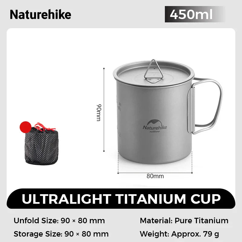 Naturehike Titanium Camping Cup - Ultralight Portable Tea Mug