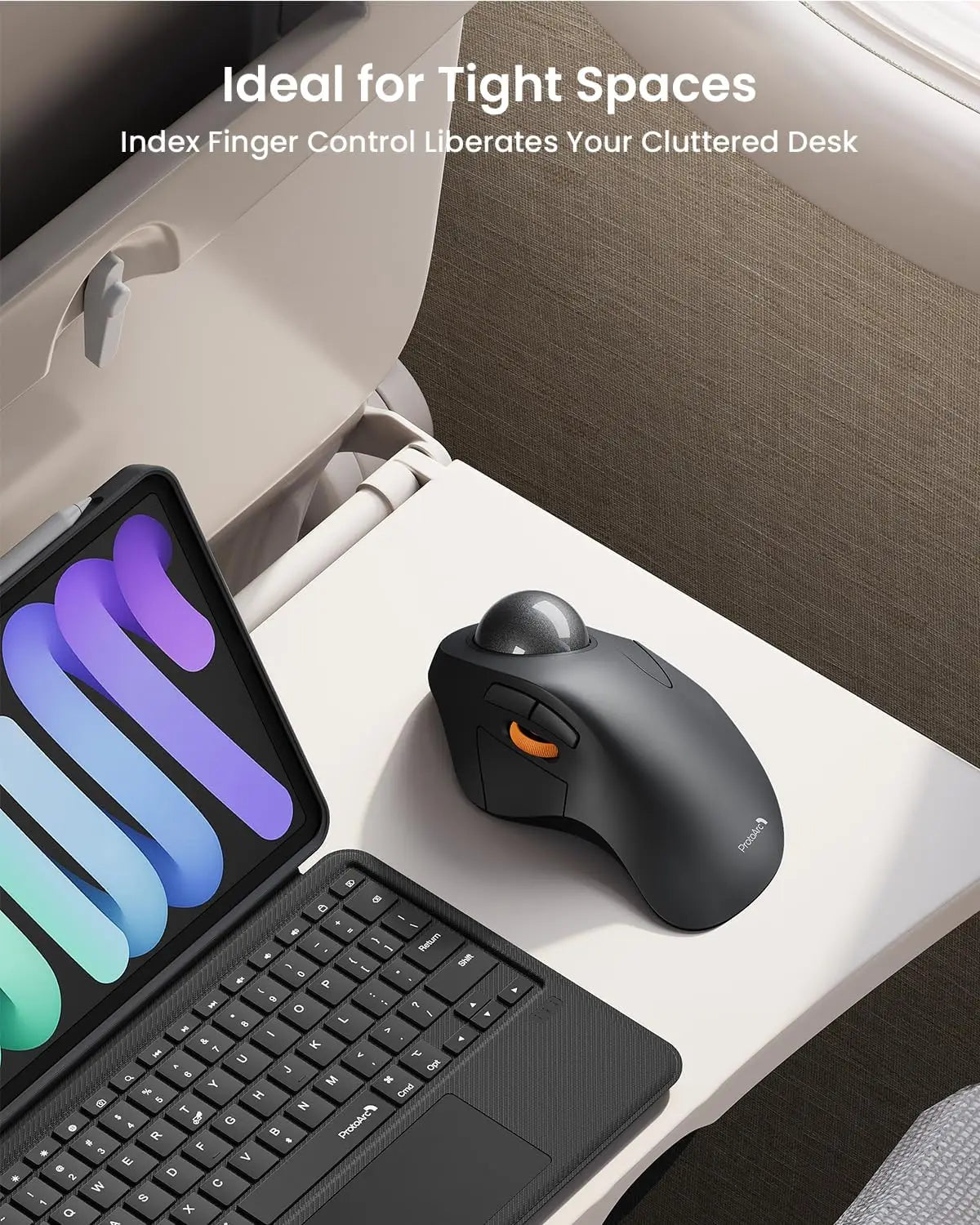 ProtoArc EM03 Wireless Bluetooth Trackball Mouse - Ergonomic & Rechargeable