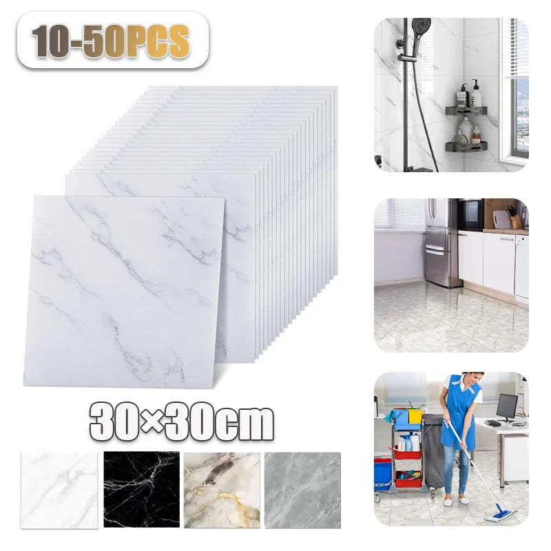 Thickened Self-Adhesive Marble Tile Stickers - Waterproof & Durable