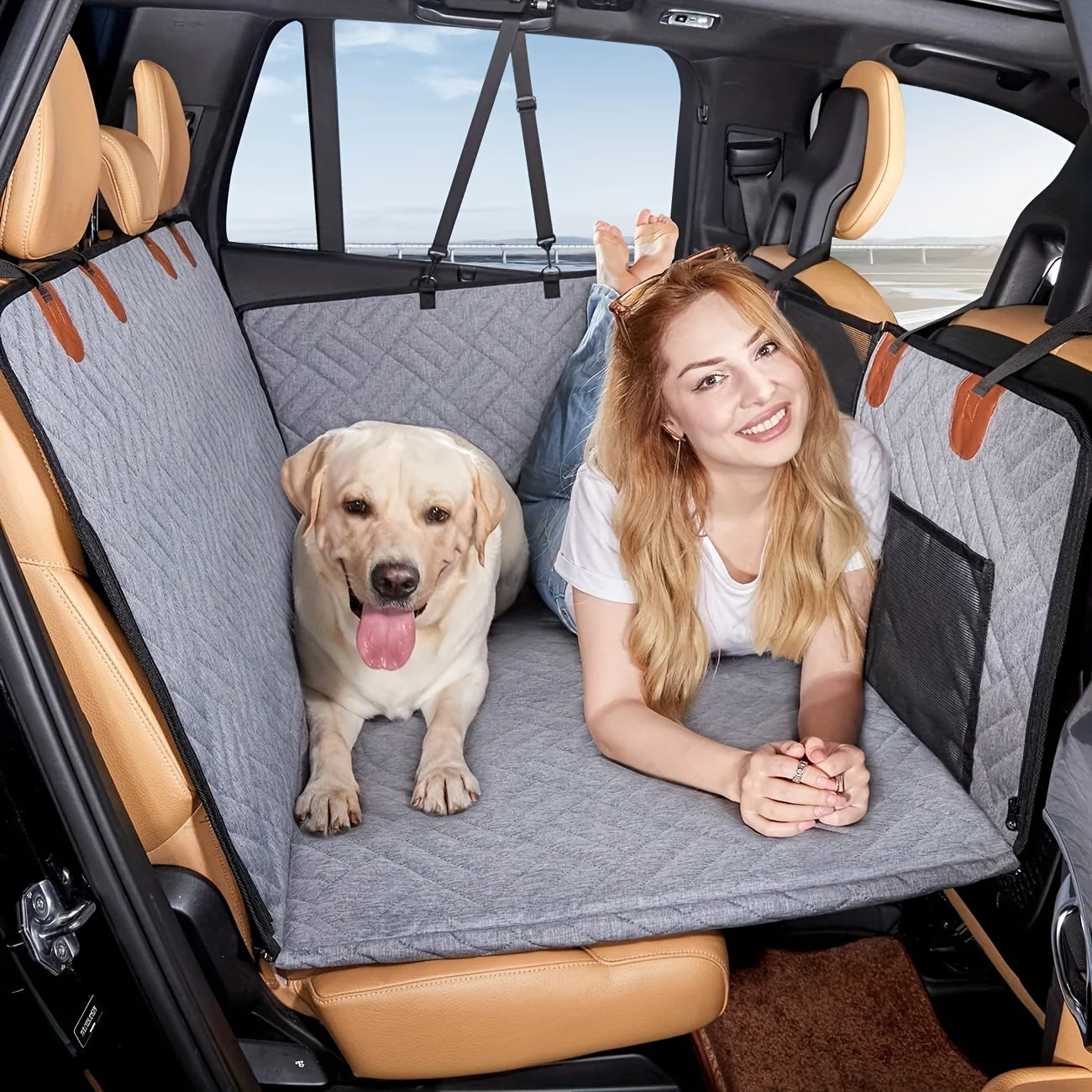 Waterproof Dog Seat Cover - Scratch-Proof Hammock for Cars